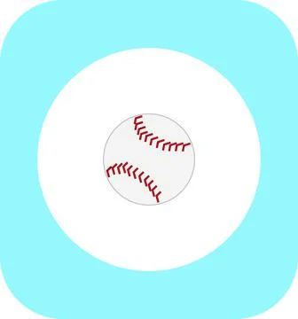 Baseball ball, vector on white background Stock Illustration