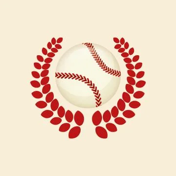 Baseball ball wreath Stock Illustration