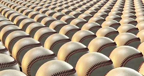 Baseball balls industrial Video stock 89392429