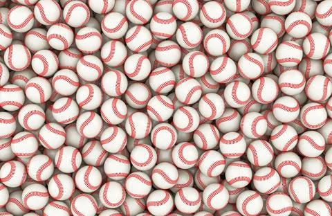 Baseball balls pile, background. 3D rendering イラスト素材
