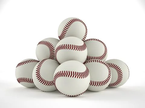 Baseball balls pyramid Stock Illustration