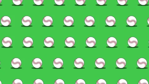 Baseball balls seamless loop pattern on a green background 스톡 동영상 174308837