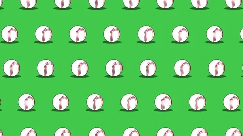 Baseball balls seamless loop pattern on a green background 스톡 동영상 174309697