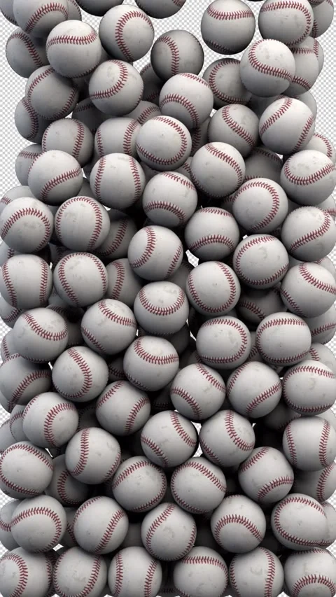 Baseball balls transition - 3d render with alpha channel. 스톡 동영상 333412457