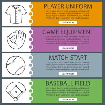 Baseball banner templates set Stock Illustration