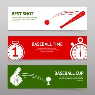 Baseball Banners Set Illustrazione stock