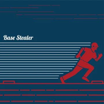Baseball Base Stealer Stock Illustration