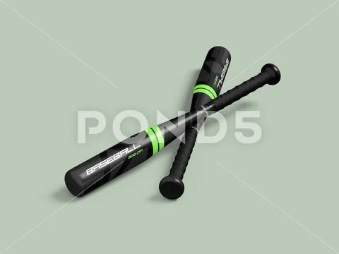 Baseball Bat 3D Render Mockup PSD Template