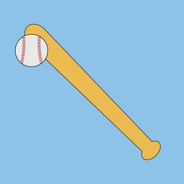 Baseball bat and ball icon - vector illustration Stock Illustration