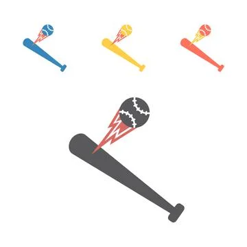 Baseball bat and ball icon. Vector signs for web graphics. 스톡 일러스트
