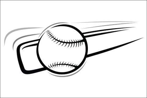 Baseball bat and ball Stock Illustration