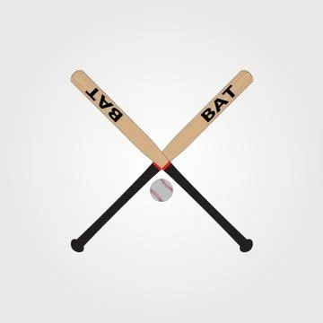 Baseball bat and ball Illustrazione stock