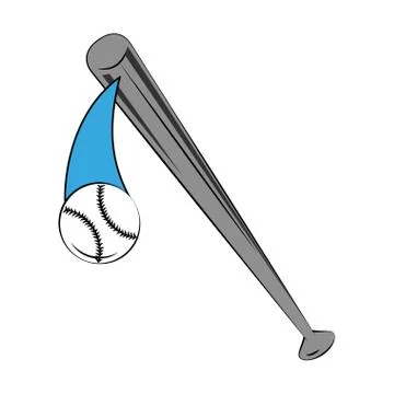 Baseball bat and ball Stock Illustration