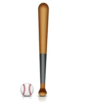 Baseball bat and ball Stock-Illustration