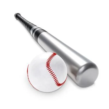 Baseball bat and ball Stock Illustration