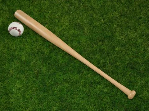 Baseball bat and ball Illustration