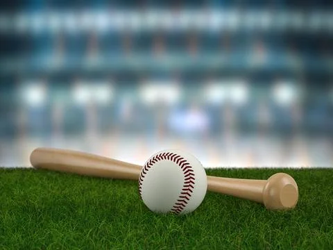 Baseball bat and ball Illustration