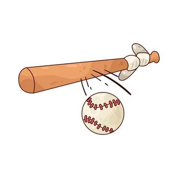 Baseball Bat and Ball illustration Stock Illustration