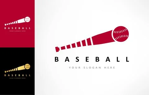 Baseball bat and ball logo vector. Sport design. Stock Illustration