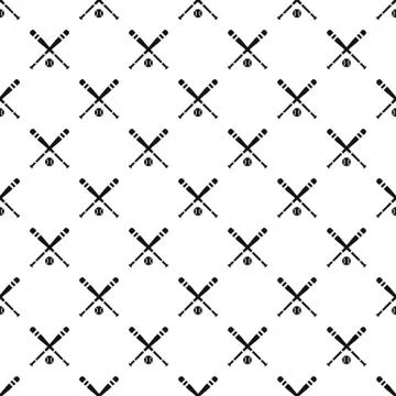 Baseball bat and ball pattern, simple style Stock Illustration