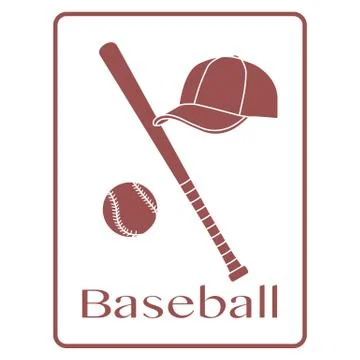 Baseball bat, ball, cap. Sport vector illustration Stock Illustration