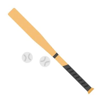 Baseball bat ball icon flat isolated on white background Stock-Illustration