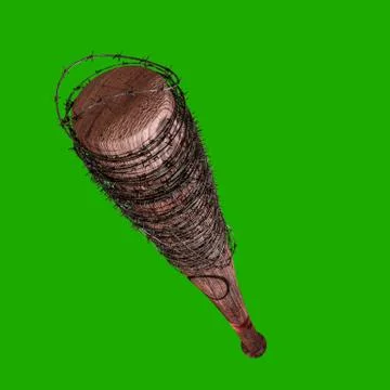 Baseball bat with barbed wire Stock Illustration