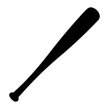 Baseball bat black silhouette vector isolated on white background Stock Illustration