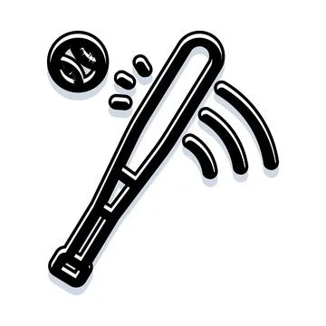 Baseball bat hitting ball icon game concept Stock Illustration
