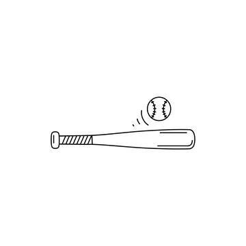 Baseball bat hitting a ball illustration Stock Illustration