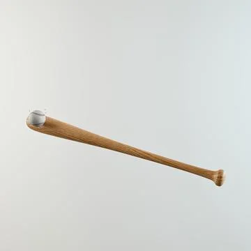 Baseball bat hitting a ball isolated on white background Stock Illustration