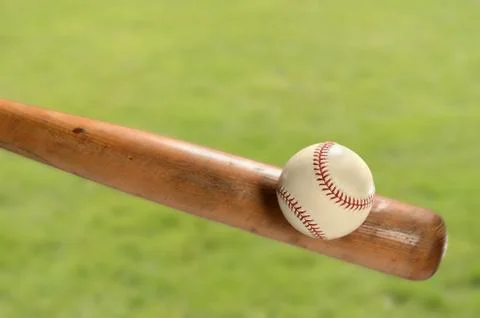 Baseball bat hitting ball Stock Photos