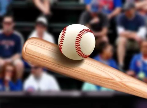 Baseball bat hitting ball Stock Photos