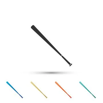 Baseball bat icon isolated on white background. Set elements in color icons Stockillustratie