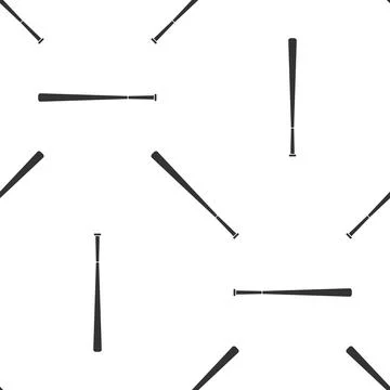 Baseball bat icon seamless pattern on white background. Flat design. Vector イラスト素材