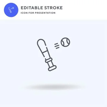 Baseball Bat icon vector, filled flat sign, solid pictogram isolated on white 스톡 일러스트