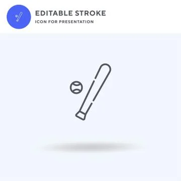 Baseball Bat icon vector, filled flat sign, solid pictogram isolated on white Stock Illustration