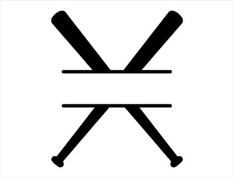 Baseball bat monogram silhouette vector art Stock Illustration