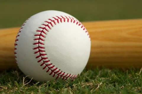 Baseball with a bat Stock Photos