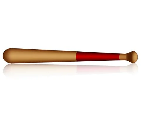 Baseball bat with reflection Stock Illustration