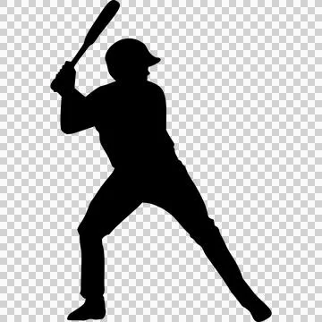 Baseball bat silhouette ready to swing. Sports action illustration for desi.. Illustrazione stock