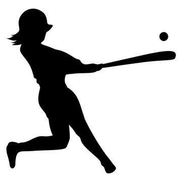 Baseball bat silhouette ready to swing. Sports action illustration for desi.. Stock Illustration