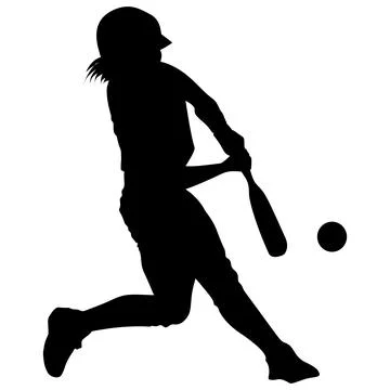 Baseball bat silhouette ready to swing. Sports action illustration for desi.. Stock Illustration