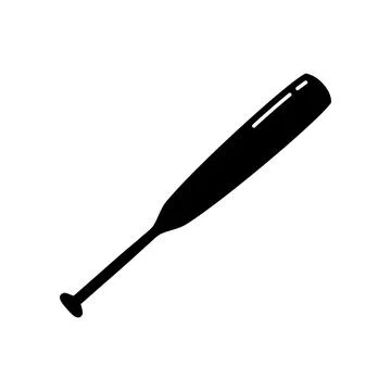 Baseball bat. Silhouette. Vector illustration isolated on white background Stock Illustration