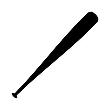 Baseball Bat Silhouette Vector Illustration Stock Illustration