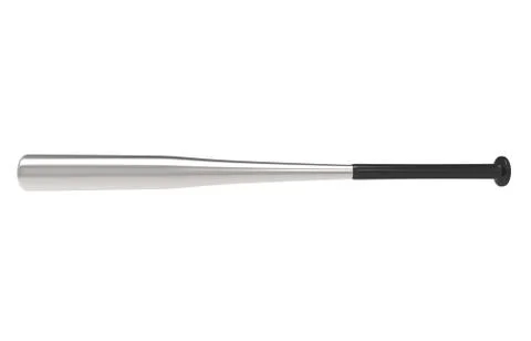 Baseball Bat - Silver side view Stock Illustration