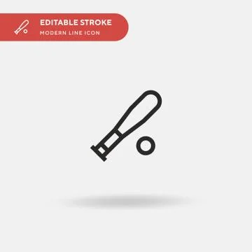 Baseball Bat Simple vector icon. Illustration symbol design template for web  Stock Illustration