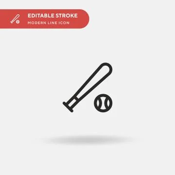 Baseball Bat Simple vector icon. Illustration symbol design template for web  Stock Illustration