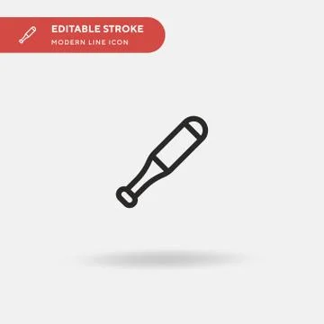 Baseball Bat Simple vector icon. Illustration symbol design template for web  Stock Illustration