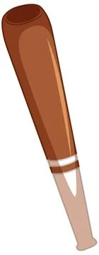 Baseball Bat on White Background Stock Illustration